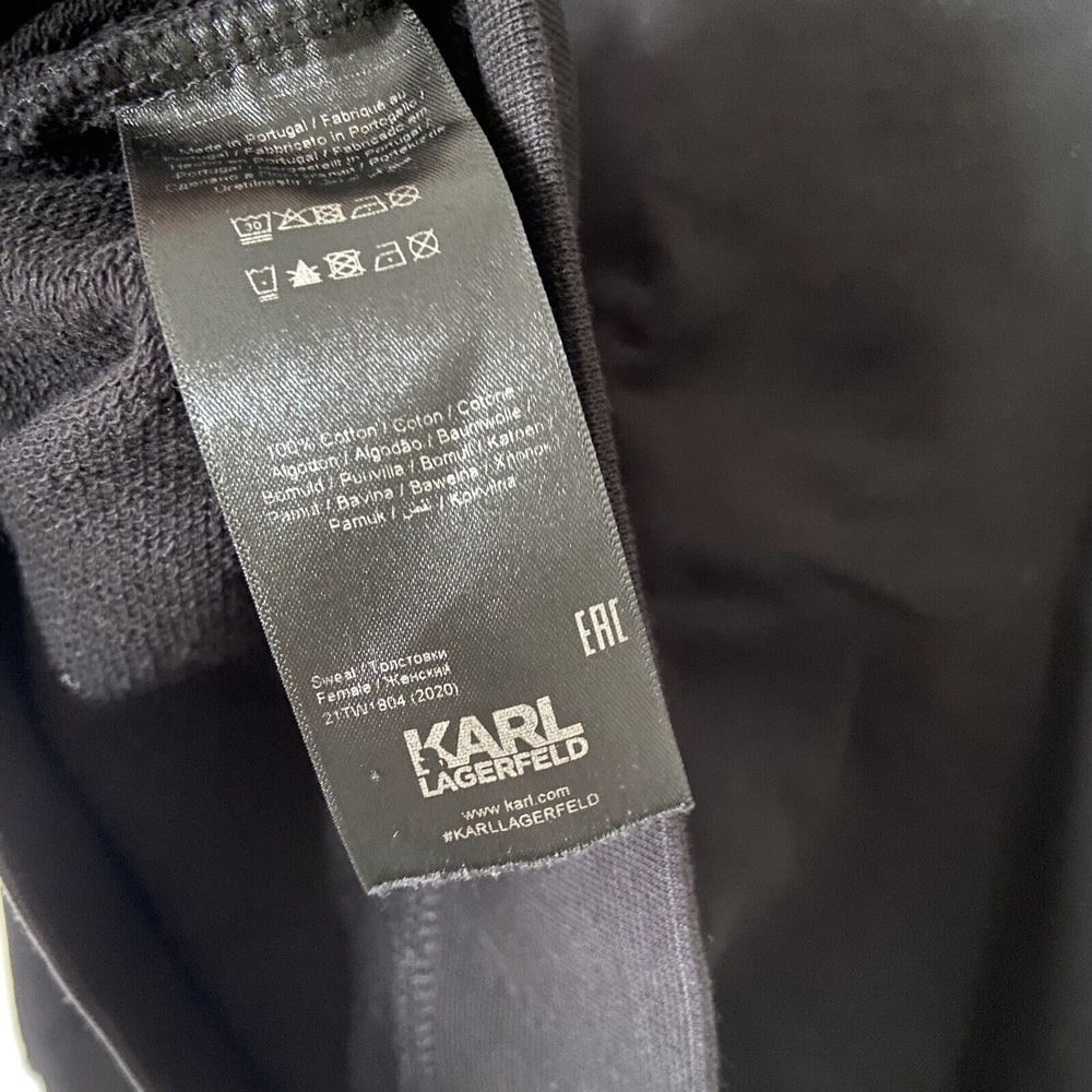 Karl Lagerfeld Paris Black Circle Logo Sweatshirt Jumper UK Size Medium Cotton - Picture 11 of 12